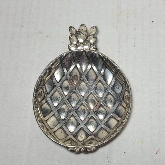 Eleanor Claire Other - Vintage Eleanor Claire Silvertone Pineapple Trinket Tray Made In Japan